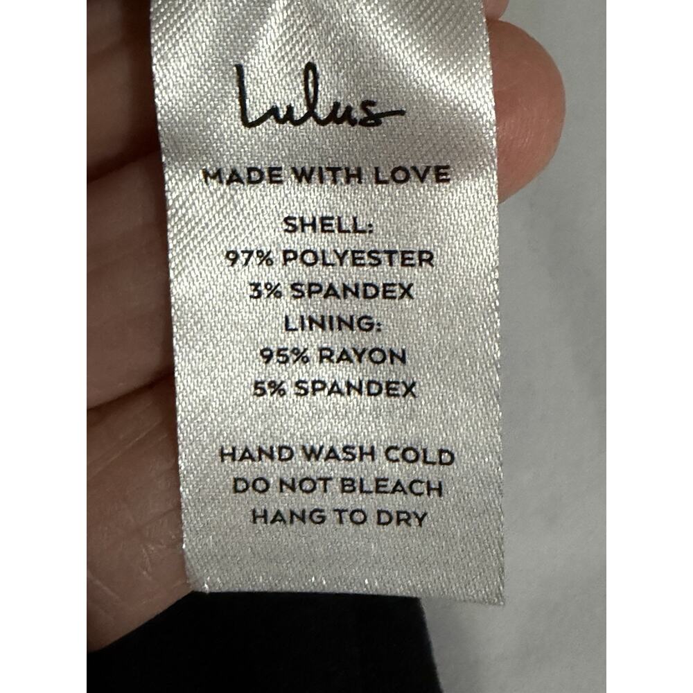 Lulu's Sz XL Black Dress Sexy Midi Bodycon Sleeveless Classic Classy Old Money - Picture 16 of 16